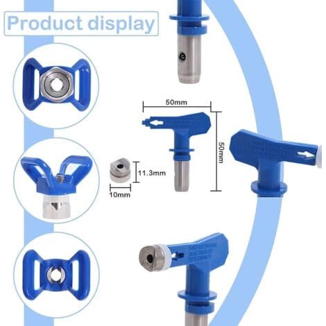 Vendbare Airless-dyser, 6 størrelser: 211/315/417/517/515/523 – Rustfritt stål og wolframkarbid – Jevn malingssprøyting