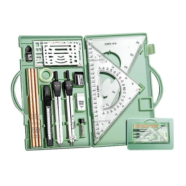 Architect Set, Professional Geometry Set, Compass and Protractor, Drawing Tools Morandi Green Morandi Green