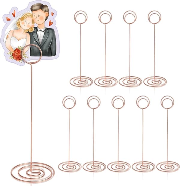 Bordsnummerhållare 10-pack – 22,2 cm, roséguld, för fester/restauranger