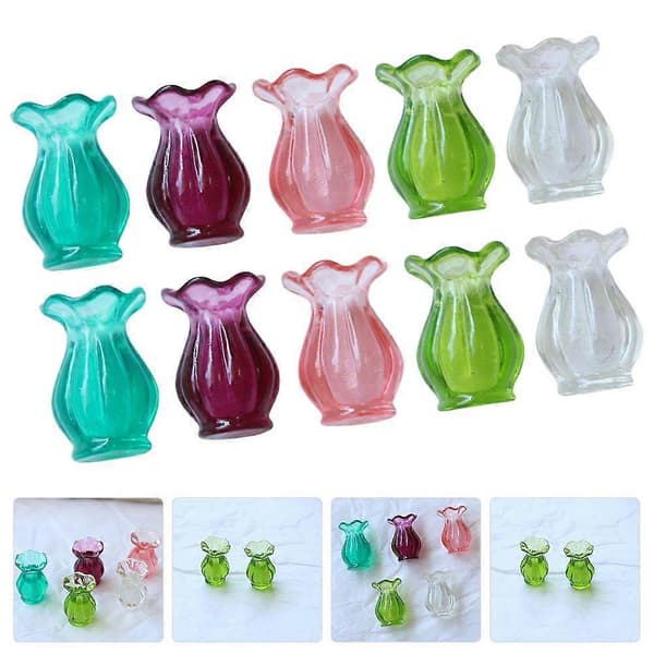 10 st Miniatyr Vas Ornament Mini Vas Modell Simulering Planter Mini Husdekorationer