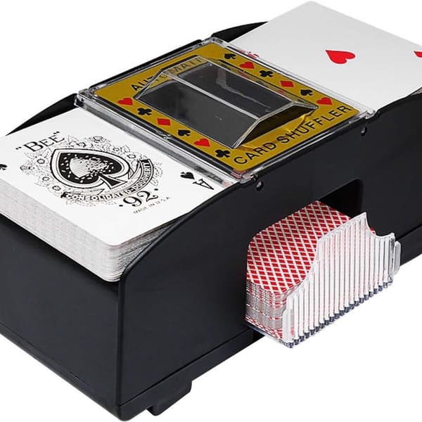 Elektrisk kortblander, 2 kortstokker automatisk kortblander batteridrevet KLB