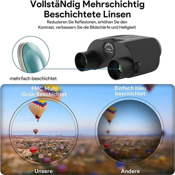 Kiikarit 10x25 HD-kiikarit FMC-linssillä KLB