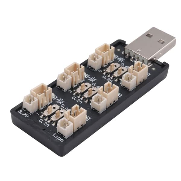 USB-lader for 1S 3,7V/4,20V LiPo-batteri 6 kanaler Micro-JST 1.25 JST-PH 2.0 MCX MCPX