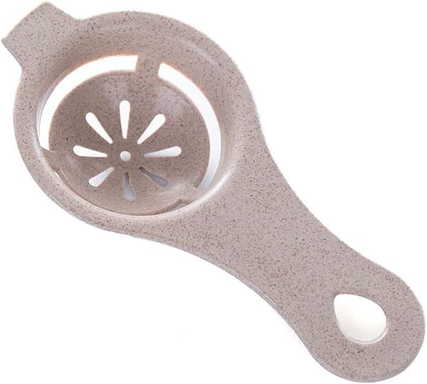 Eggseparator, Slitesterk Eggeplomme Hvit Separator Eggdeler Eggehvitefilter Eggseparator Verktøy for Kjøkkenbaking (Beige)