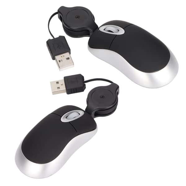 Mini Mouse Fashionable Glossy Surface 68cm Retractable Cord Plug and Play Portable Wide Compatibility Laptop Mouse