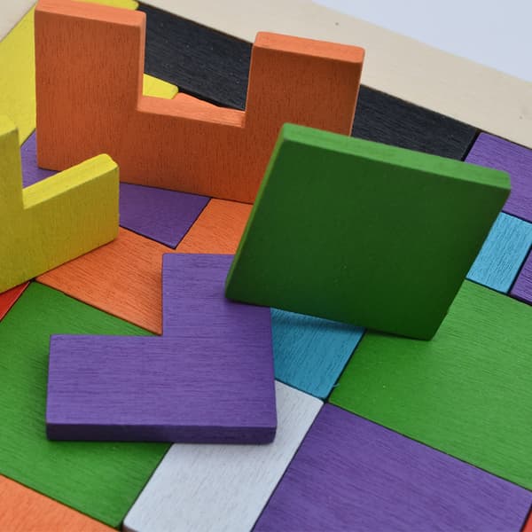 40 stk Træblokpuslespil Hjernevridere Legetøj Tangram Stiksav Inte