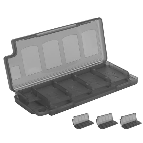 4 stk. opbevaringsboks til spilkort med 8-i-1 kortplads + 2 stk. pladser til Nintendo Switch Sort