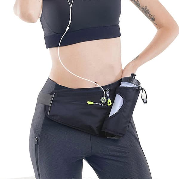 Adjustable Running Belt Sports Waist Pack with Water Bottle Holder