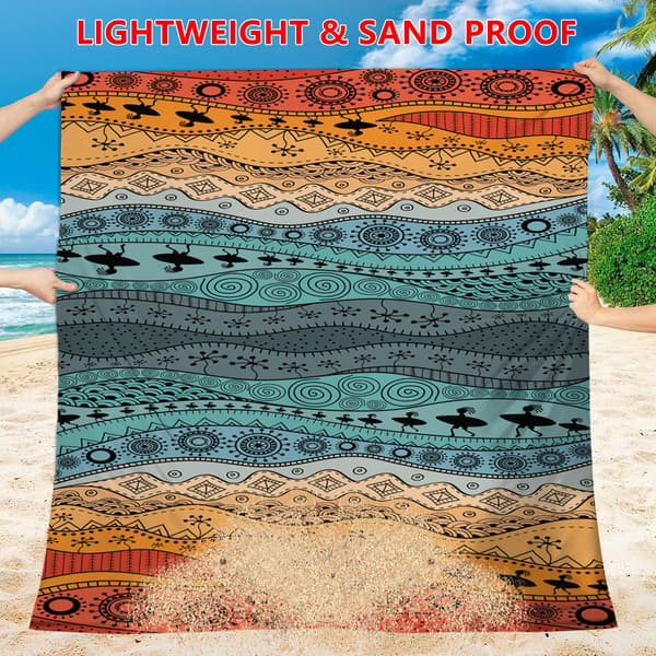 Strandmåtte Strand Picnic Måtte Camping Tæppe Udendørs Hurtigtørrende Vandtæt Måtte 180x220CM