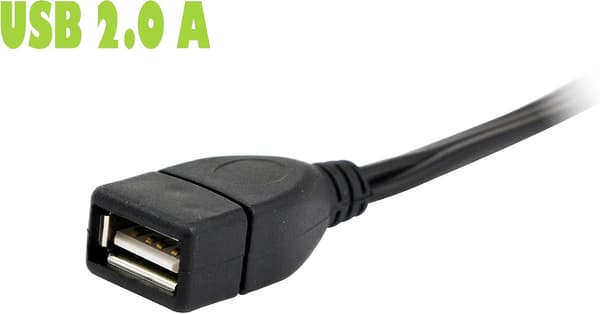 /#/USB–3 RCA-kaapeli, USB 2.0 naaras A-tyyppi 3 RCA-uros, komposiitti/#/