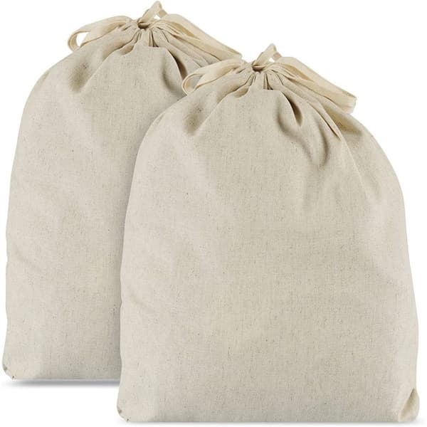 Canvas Laundry Bag with Shoulder Strap - 100% Cotton, Fabric, Very Durable KLB