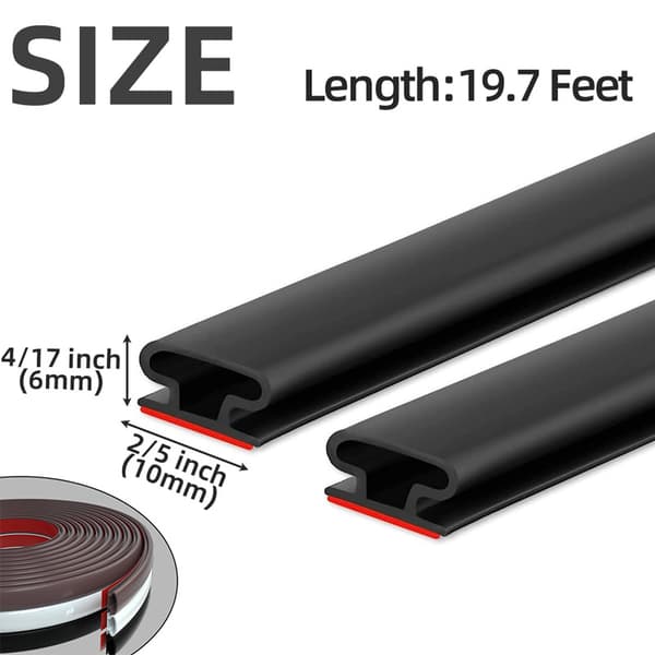 D-shaped Rubber Door Seal Strip Protective Strip 6m
