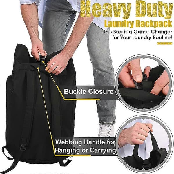 Backpack Laundry Bag, Laundry Bag, Extra Large Heavy Duty Laundry Bag, Portable Laundry Bag with Straps, Durable Laundry Bag Backpack for College