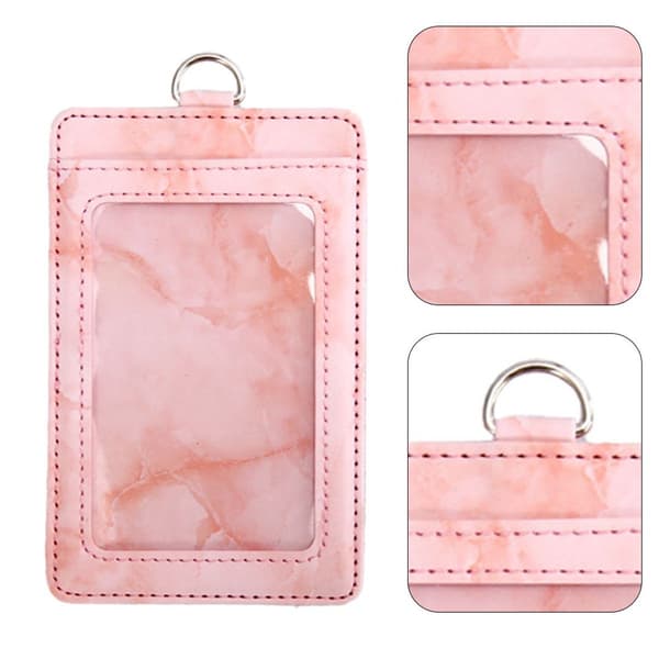2-pak ID-kortholder lodret ID-kortholder PU-læder pink