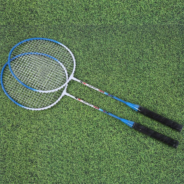 2 stk jernlegering Battledore Badmintonracket Primært treningsutstyr med mykt håndtak blått