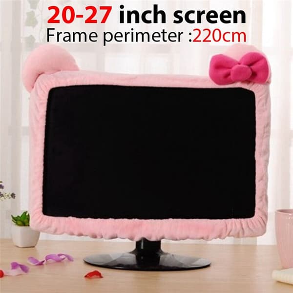 Pink Computer Monitor Cover Computer Decorative Screen Protector Dust Cover Suitable for 28 32 Inch
