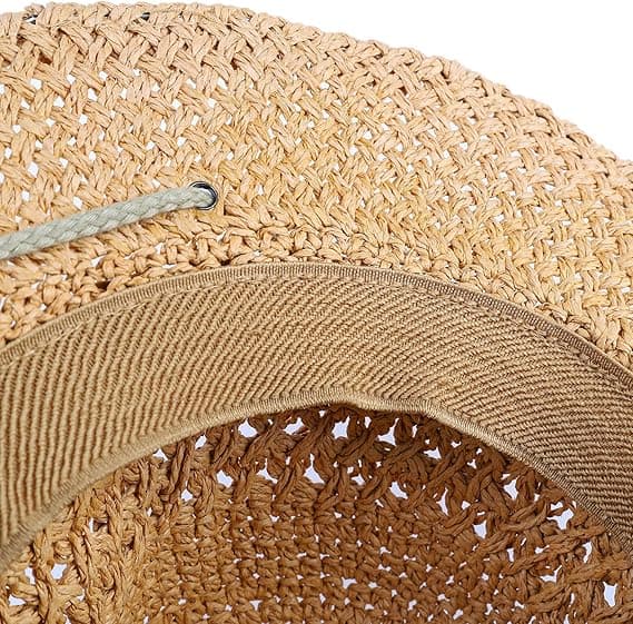 Straw Cowboy Hat, Shapeable, Wide Brim, Sun Protection, Size S for Adults