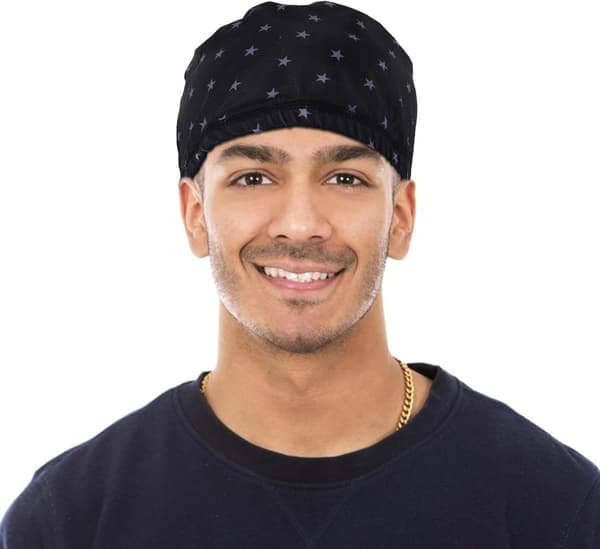 Hjulhue med femtakket print, 3 stk, polyester, til kvinder -