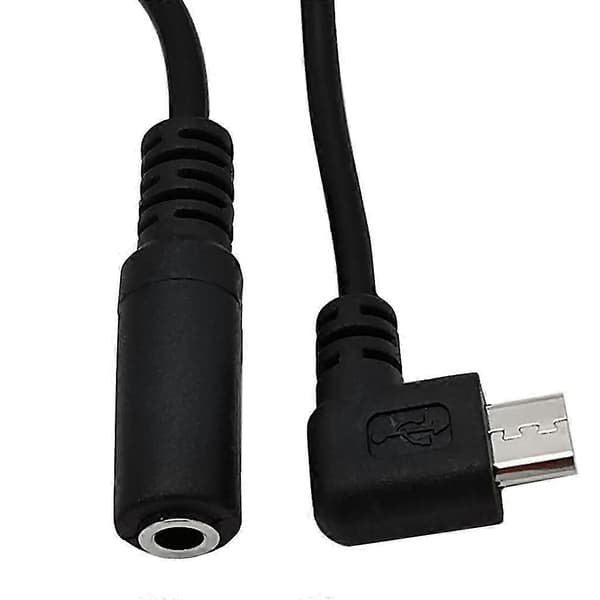 Micro USB til 3,5 mm Jack Lydadapterkabel Retvinklet Micro USB Hanstik
