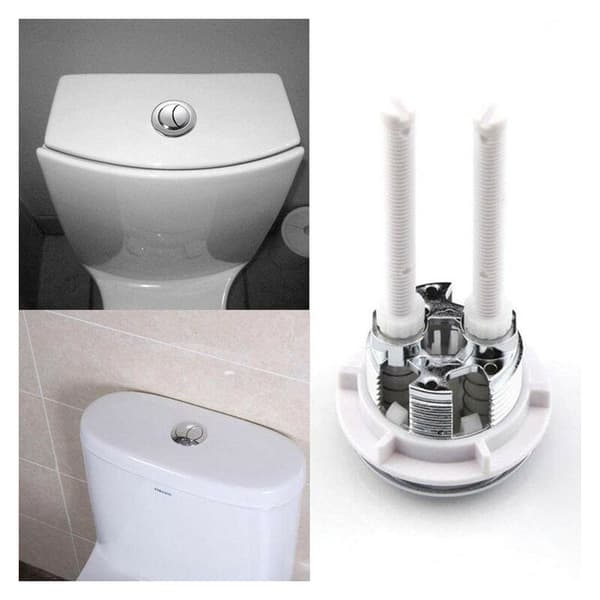 2 dele dobbelt skylleknapper til toilet 38 mm standard forkromede sølv toiletknapper