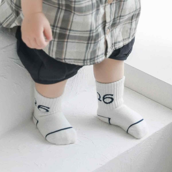 Set med blå björngrupp babystrumpor, andningsbara, lösa, storlek S