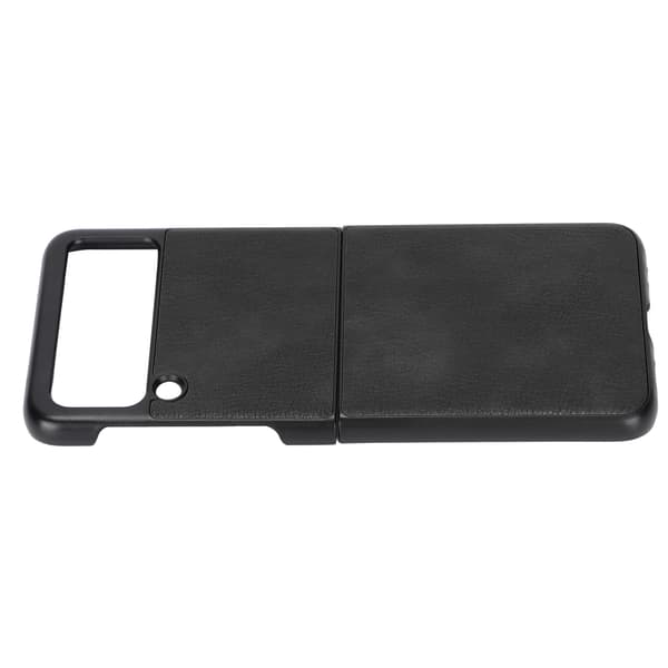 Lychee Pattern Leather Phone Case Full Protection Shockproof for Samsung Galaxy Z Flip 3 Black