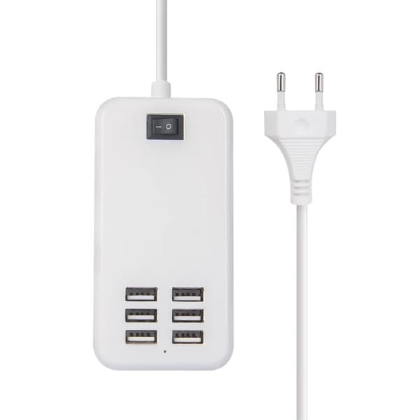 USB-drevet USB-hub i aluminium med 6 porte