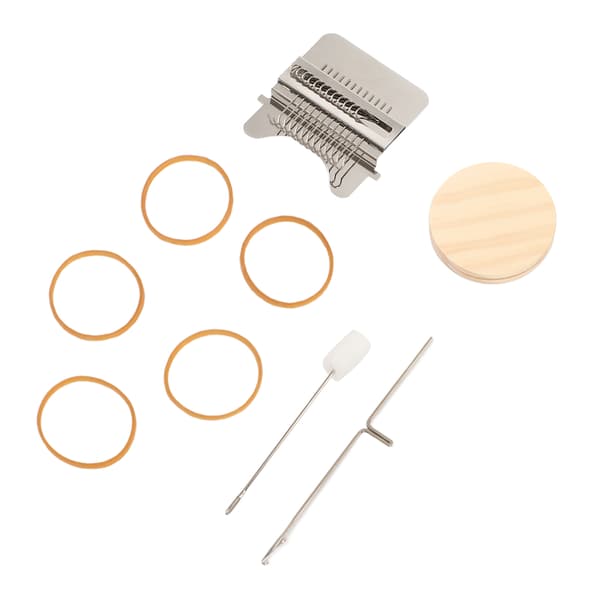 Darning Mini Loom Easy Operation Wide Application Stainless Steel Wood Mini Loom for Carpet Scarf Clothes 12 Hooks