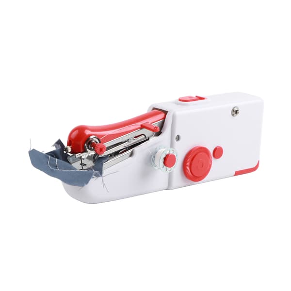 Handheld Sewing Machine Red Lightweight Portable ABS Stainless Steel Electric Sewing Machine for Crafts Sewing Machine