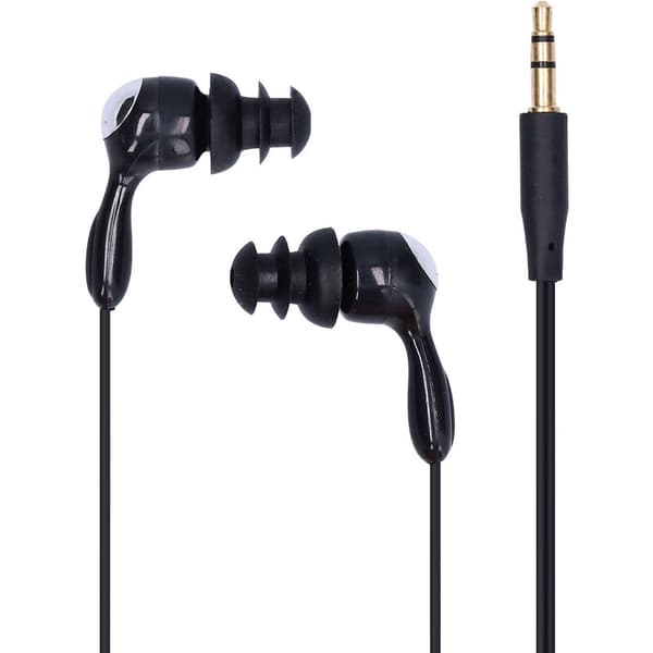 Vanntette in-ear-hodetelefoner, benledningshodetelefoner med utskiftbare ørepropper for svømming, løping, surfing (svart)