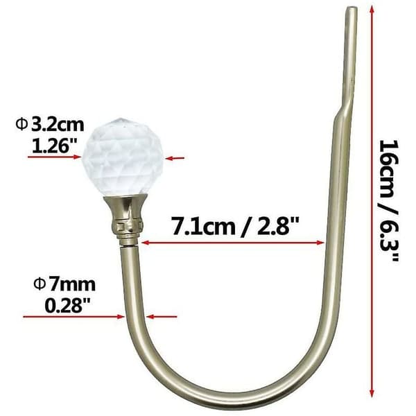 Gardinomtag Väggkrokar U Metall Gardinomtag, Metallisk Gardin 2-pack (Silver)