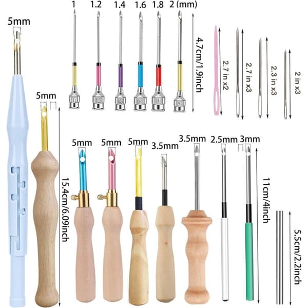 Punch Needle Kit Punch Needle Broderikit Justerbart Punch Needle Verktyg, för Broderigarn Sömnad Nybörjare