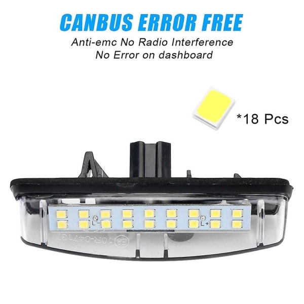 CANBUS Inget fel 2:a LED-registreringsskyltsbelysning f?r MITSUBISHI Colt plus Grandis 2003~ Vit bilregistreringsskyltlampa