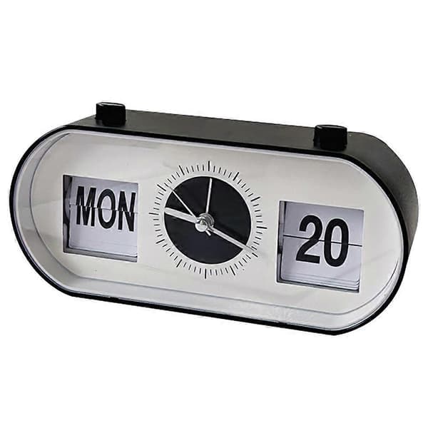 1 st Manuell Flip Clock Skrivbordsväckarklocka Kalenderklocka Heminredning