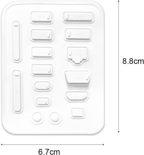 16 st Silikon Dammskyddspluggar (Vit), Datorgränssnitt Skyddsplugg Dammskydd för USB, HDMI Universal La