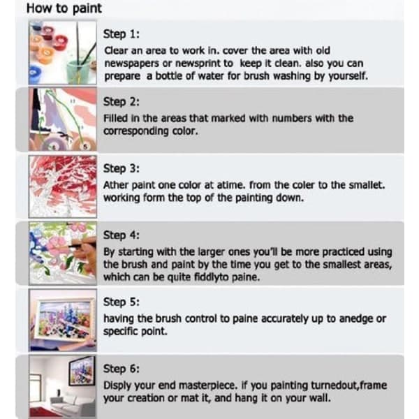 Paint by Numbers, DIY Hand-Painted Flowers Pictures Canvas SQBB_max