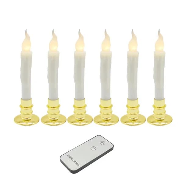 6 Flameless LED Halloween Candles with Remote Control - Compatible with Various Brands [JUN]