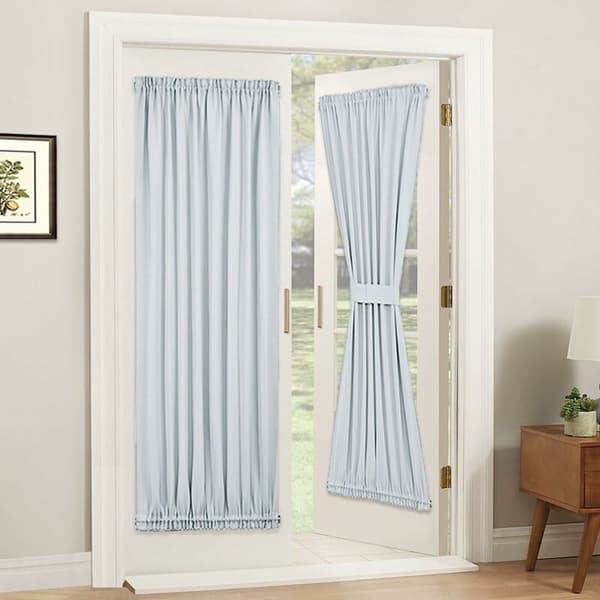 1 Panel Skyvedørgardin - Total Mørklegging Termisk Dørgardin Panel Blind og Skygge for Fransk Sidedørslys - 52 \" x 72 \" 1 Panel - Grå