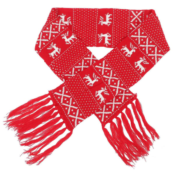 1 st Stickad Julhalsduk Älg Snöflinga Dekoration Halsduk Sjal