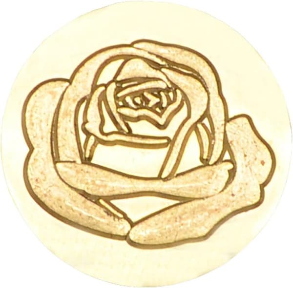 seglvoksstempel, retrostil, trestempel, mønster: rose, R0011 rose -