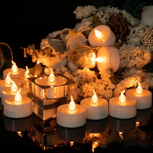 12 st Eid al-Adha LED-ljus Halloween Jul Bröllopsfest Klart veke Ljus Modellering Rumstillbehör 6 st Förpackning