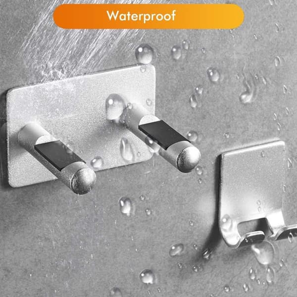 Väggmonterad Hårtorkshållare, Självhäftande Aluminiumlegering, Ingen Borrning, Silver, med Pluggfäste för Badrum