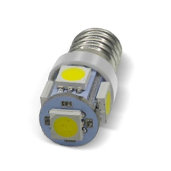 10-pak E10 9V Koldhvid 5smd 5W LED-pærer (Koldhvid, 9V)