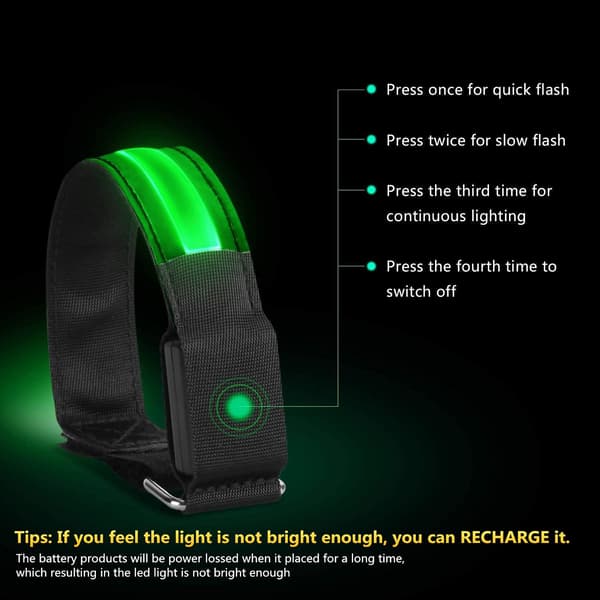 Løpelys (2-pakning) Oppladbare LED-armbånd Reflekterende Løping