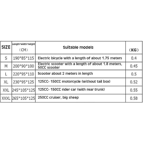 Motorcycle Cover Rain and Dust Protection Breathable Scratch-Resistant for Parked Motorcycles 210D Size M