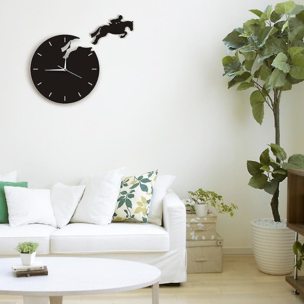 Art Decor Hästhoppare Väggklocka Klocka För Hästhoppning Hästklockor Design 3d Väggklocka