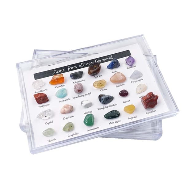 24 stk. Adventskalender Mineralsten Jule-nedtællingslegetøj Krystal Gem-samlinger Gaver til Børn Boks Box