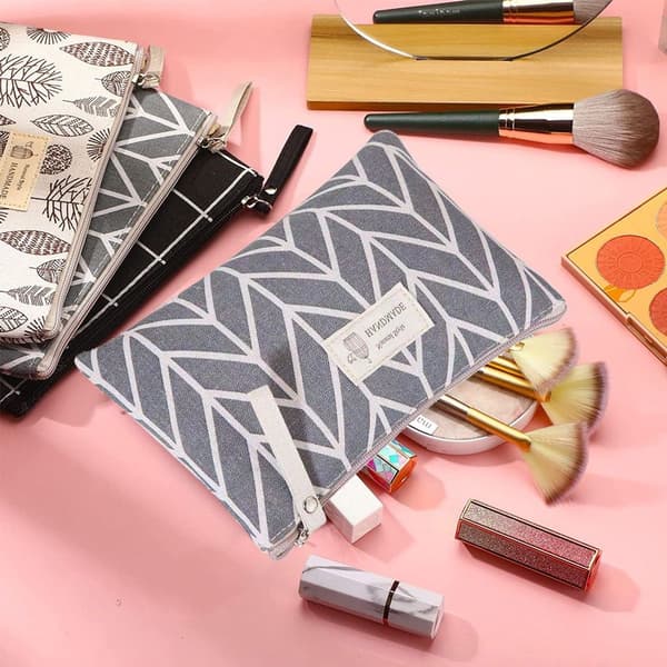 Printed Canvas Storage Bag Multifunctional Coin Cosmetic Bag Style 2
