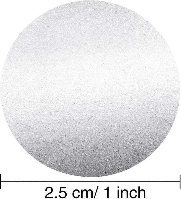 300 pieces 2.5 cm scratch-off stickers round labels (silver)