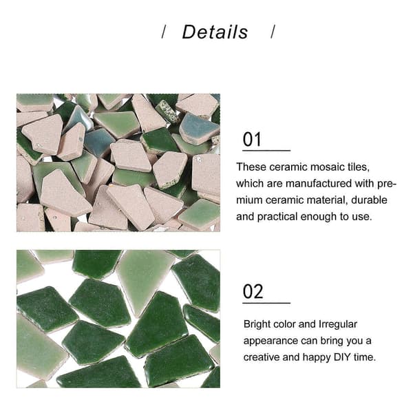 200g Unike DIY Mosaikksteiner Holdbare Glaserte Mosaikkfliser Fine Mosaikkfliser